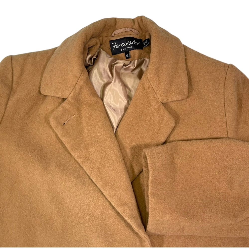 Vintage Forecaster Boston 12 Tan Wool Blend Double Breast Overcoat Dark Academia